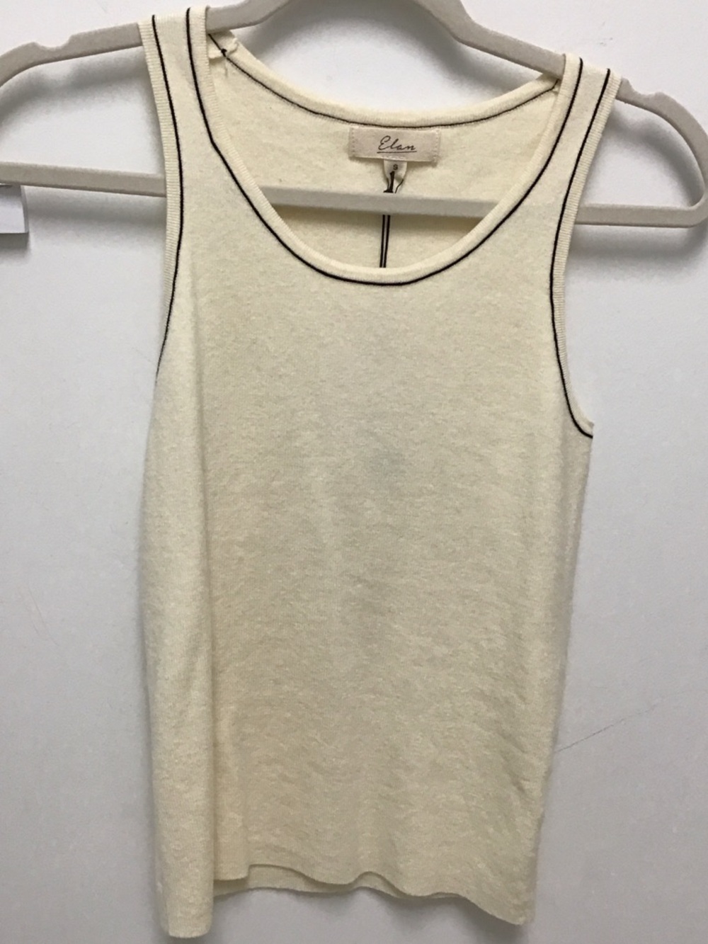 Ellan Cream Tank Top with Contrast Trim